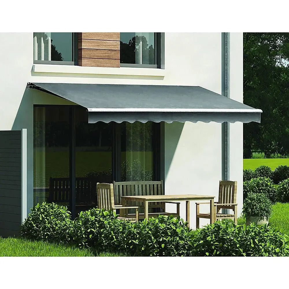 Motorised Outdoor Folding Arm Awning Retractable Sunshade Canopy Grey 4.0m x 2.5m Deals499
