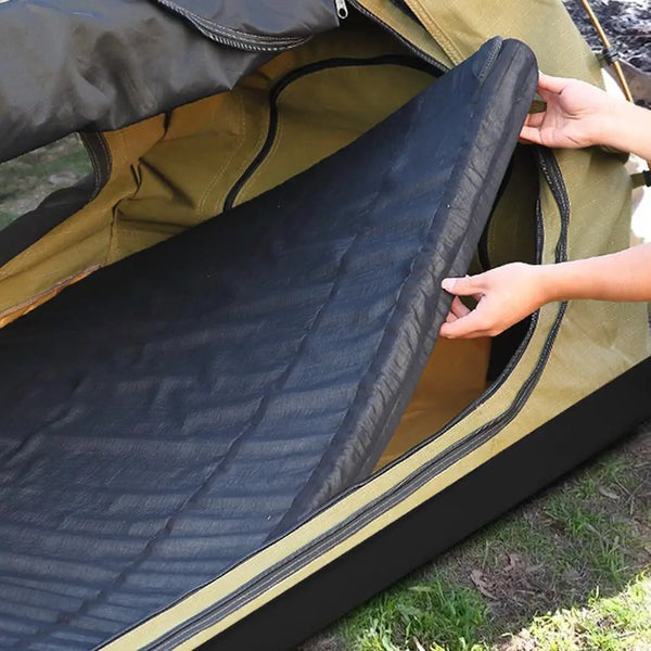 Mountview King Single Swag Camping Swags Canvas Dome Tent Free Standing Khaki Deals499