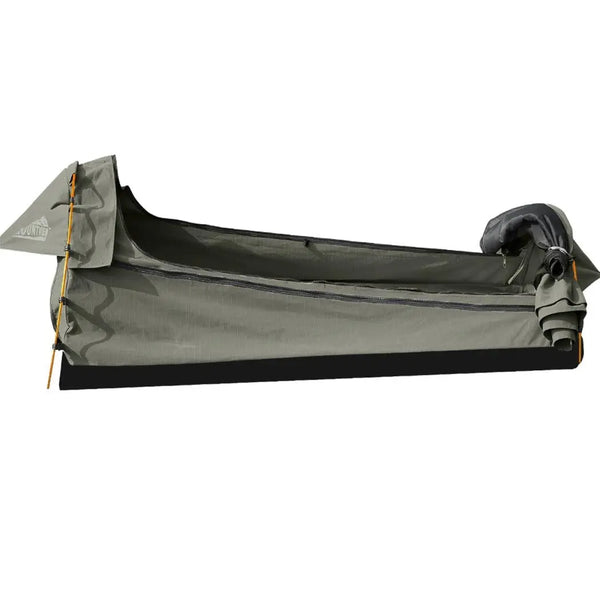 Mountview King Single Swag Camping Swags Canvas Dome Tent Hiking Mattress Grey Deals499