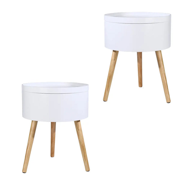 Mykhaela Tray Top Bedside Table Side Table Bedroom Modern Set of 2 Deals499