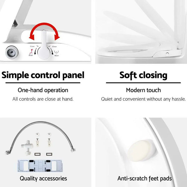 Non Electric Bidet Toilet Seat Bathroom - White Deals499