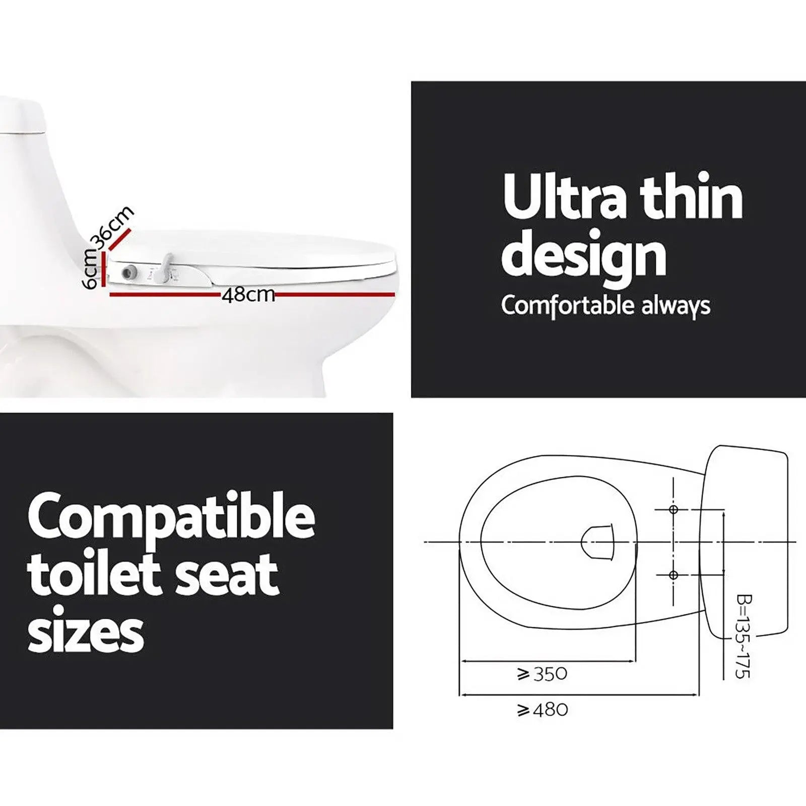 Non Electric Bidet Toilet Seat Bathroom - White Deals499