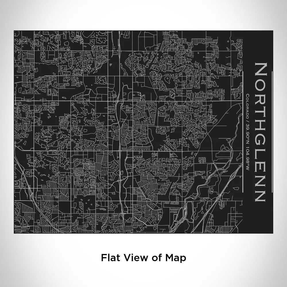 Northglenn - Colorado Map Bottle with Bamboo Top in Matte Black Cyan Castor