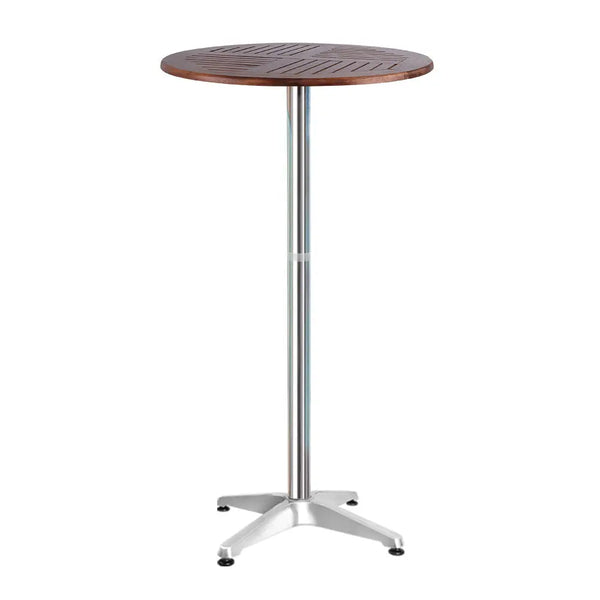 Outdoor Bar Table Furniture Wooden Cafe Table Aluminium Adjustable Round Gardeon Deals499