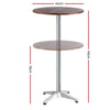 Outdoor Bar Table Furniture Wooden Cafe Table Aluminium Adjustable Round Gardeon Deals499