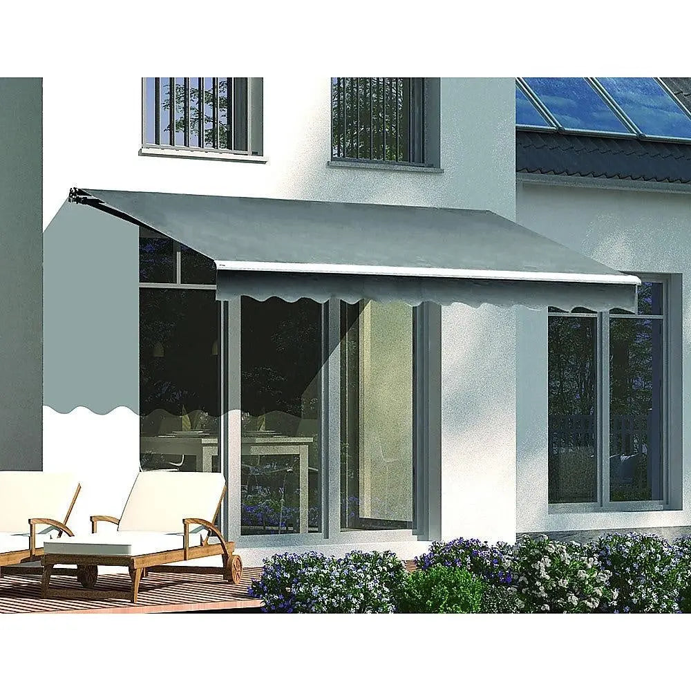 Outdoor Folding Arm Awning Retractable Sunshade Canopy Grey 4.0m x 2.5m Deals499
