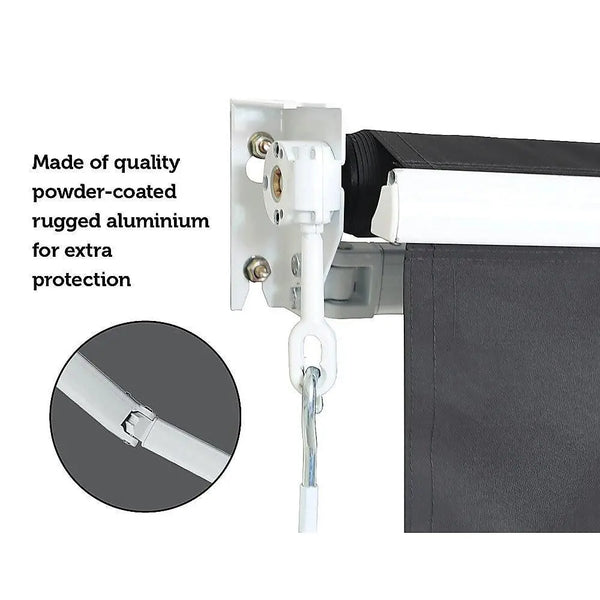 Outdoor Folding Arm Awning Retractable Sunshade Canopy Grey 4.0m x 2.5m Deals499