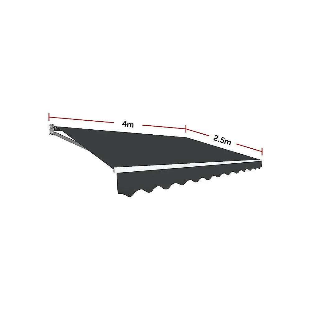 Outdoor Folding Arm Awning Retractable Sunshade Canopy Grey 4.0m x 2.5m Deals499