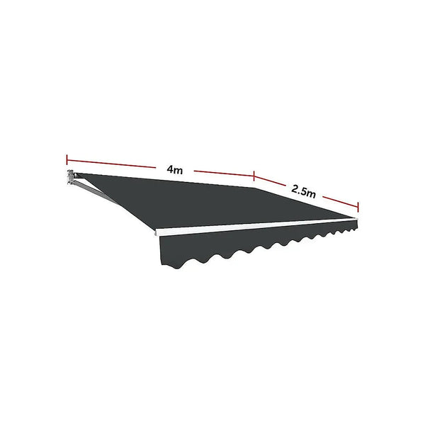 Outdoor Folding Arm Awning Retractable Sunshade Canopy Grey 4.0m x 2.5m Deals499
