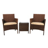 Outdoor Furniture Set Patio Garden 3 Pcs Chair Table Rattan Wicker Cushion Seat Brown Deals499