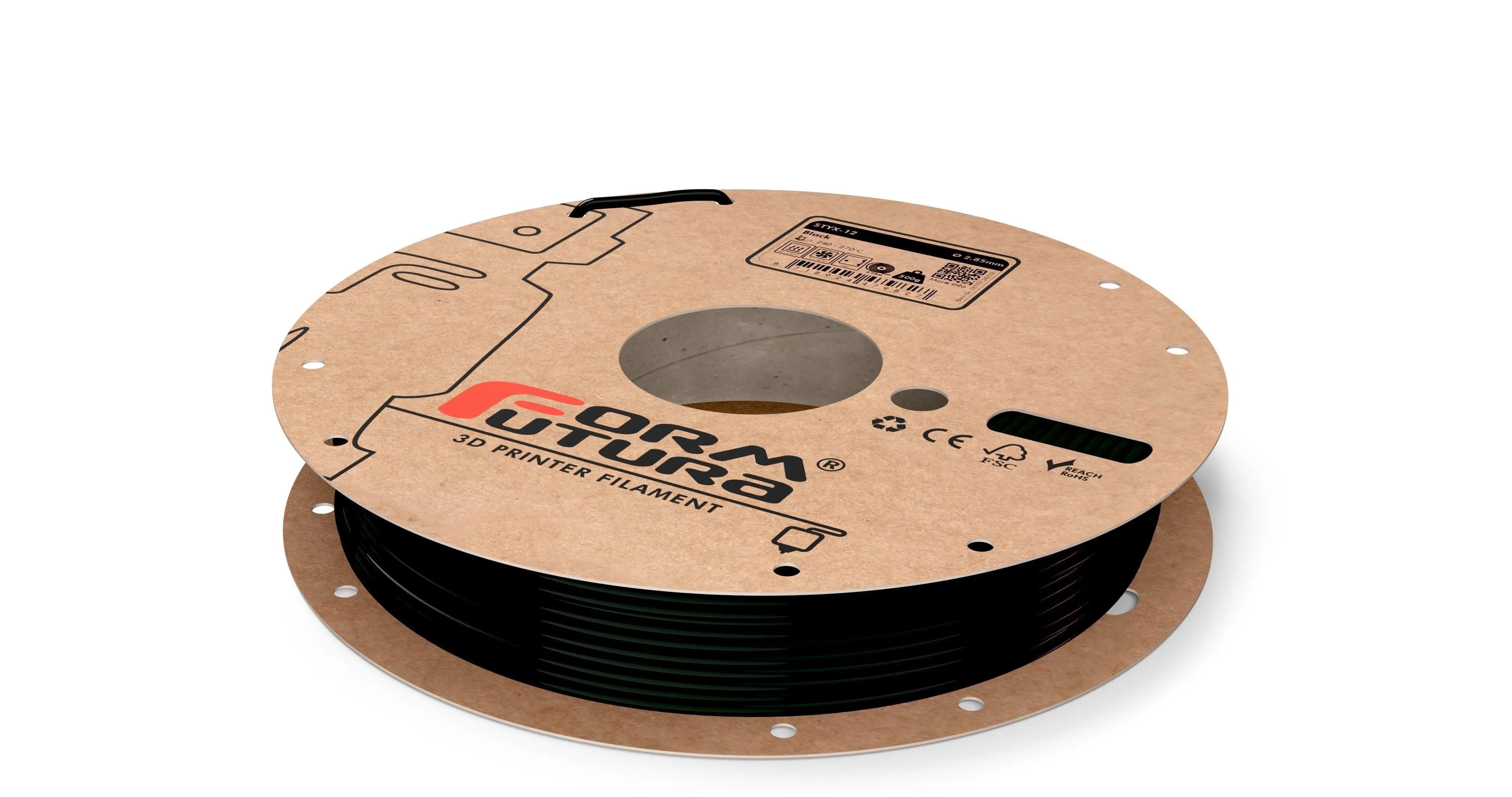 PA Nylon Filament FormFortura STYX-12 available in Black, Clear and White - 3D Printer Filament Deals499