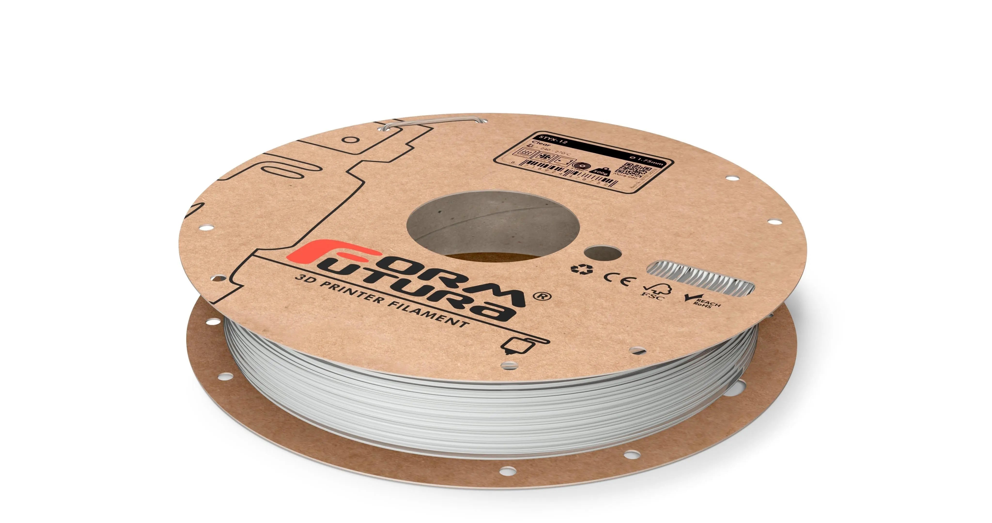 PA Nylon Filament FormFortura STYX-12 available in Black, Clear and White - 3D Printer Filament Deals499