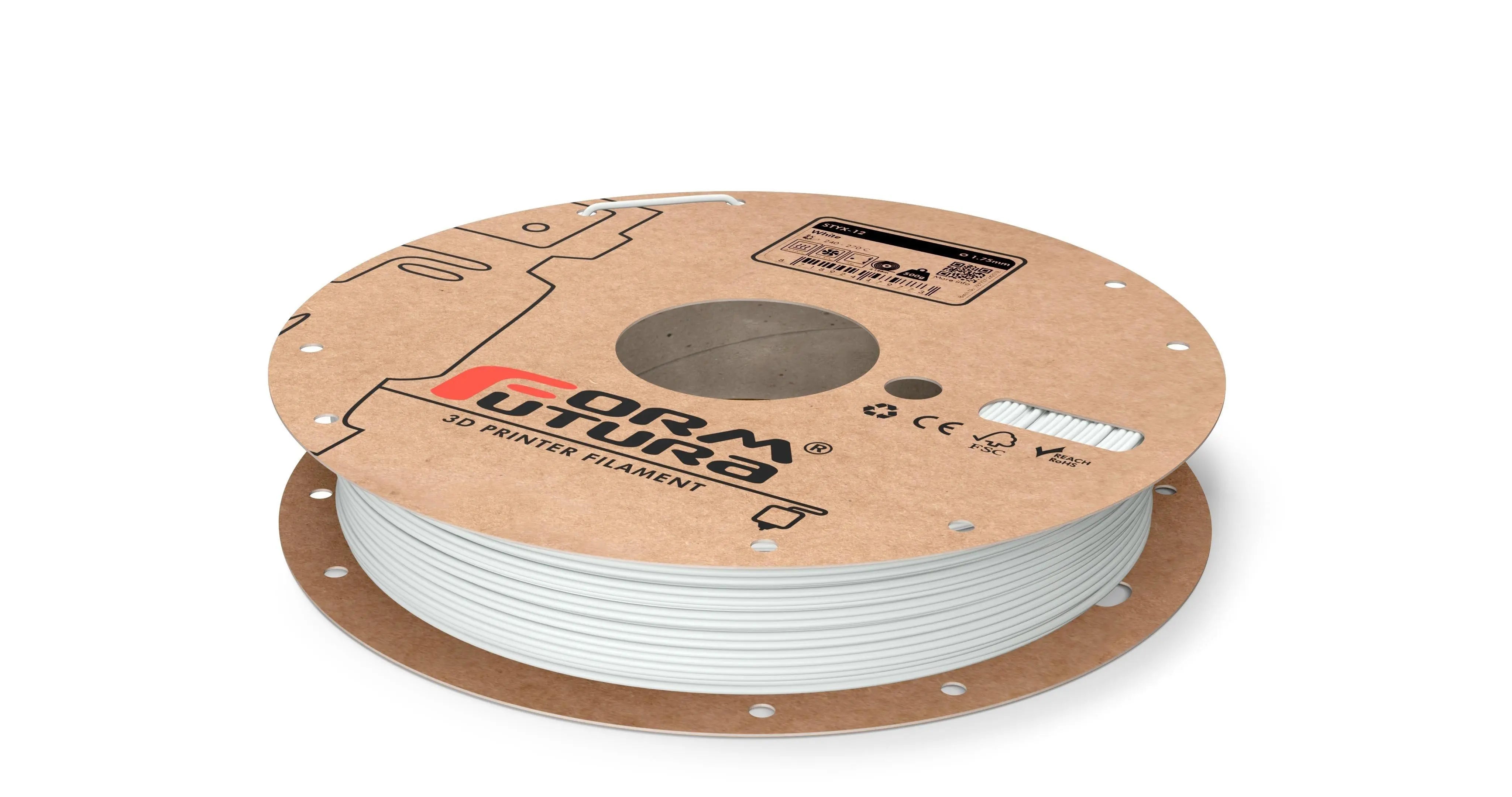 PA Nylon Filament FormFortura STYX-12 available in Black, Clear and White - 3D Printer Filament Deals499
