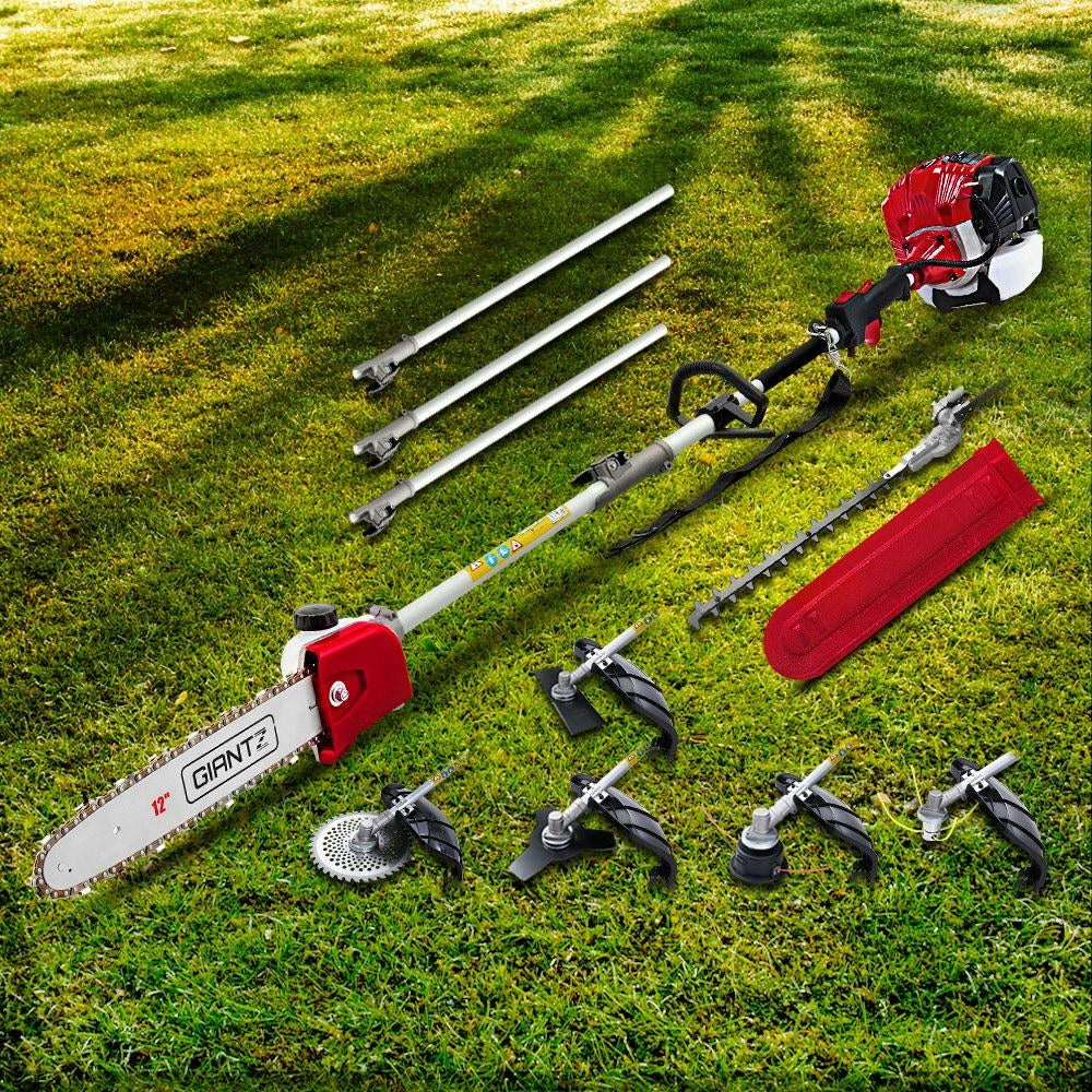 Giantz 65cc Petrol Pole Chainsaw Pruners 2 Stroke Long Chainsaws Hedge trimmer Brush Cutter Chain Saw Whipper Snipper Multi Tool Deals499