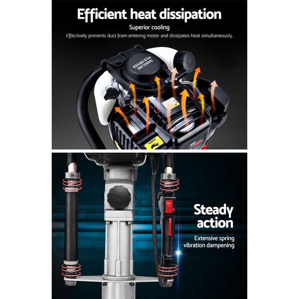 Giantz 4-Stroke Petrol Post Driver Rammer Power Pile Hole Drive Farm Fence Deals499