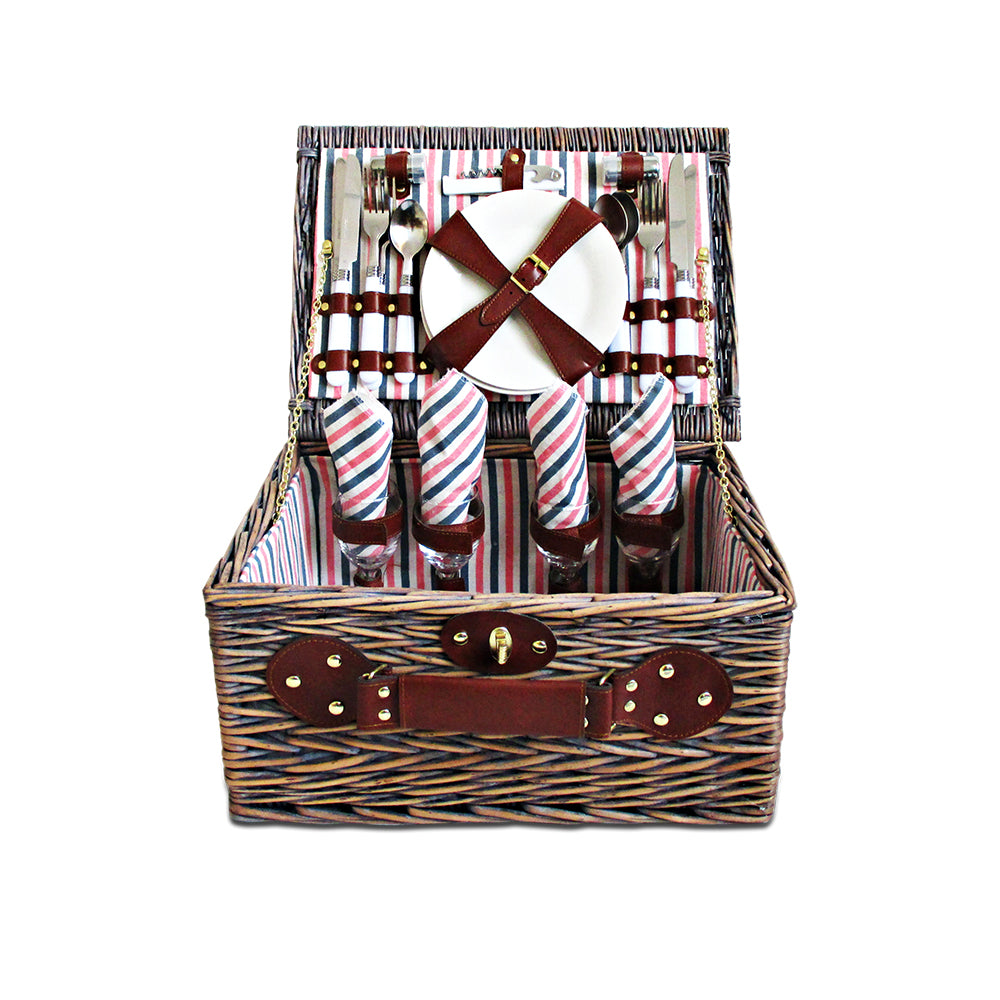 Alfresco 4 Person Picnic Basket Baskets Deluxe Outdoor Corporate Gift Blanket Deals499