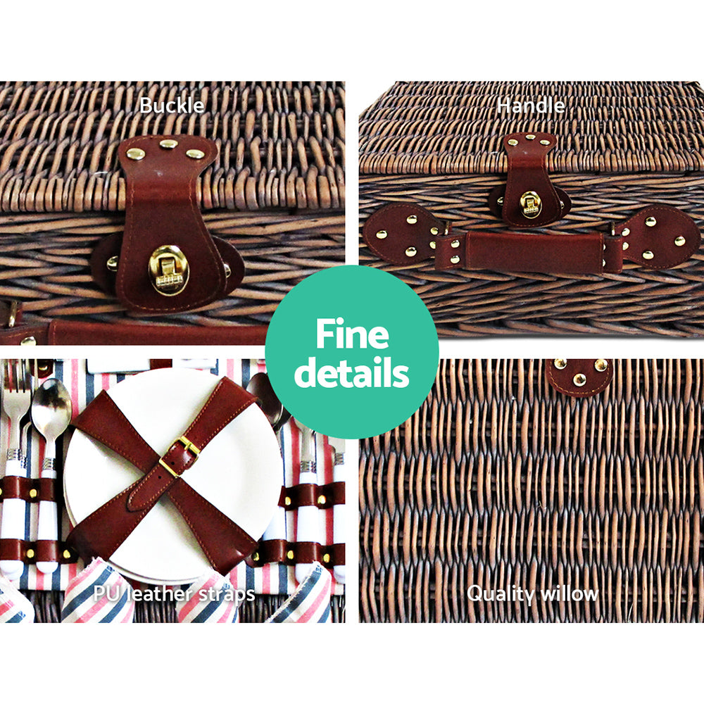 Alfresco 4 Person Picnic Basket Baskets Deluxe Outdoor Corporate Gift Blanket Deals499