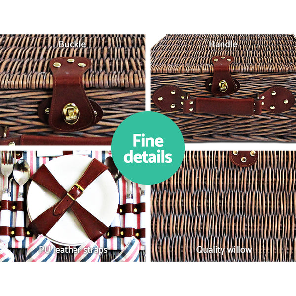 Alfresco 4 Person Picnic Basket Baskets Deluxe Outdoor Corporate Gift Blanket Deals499