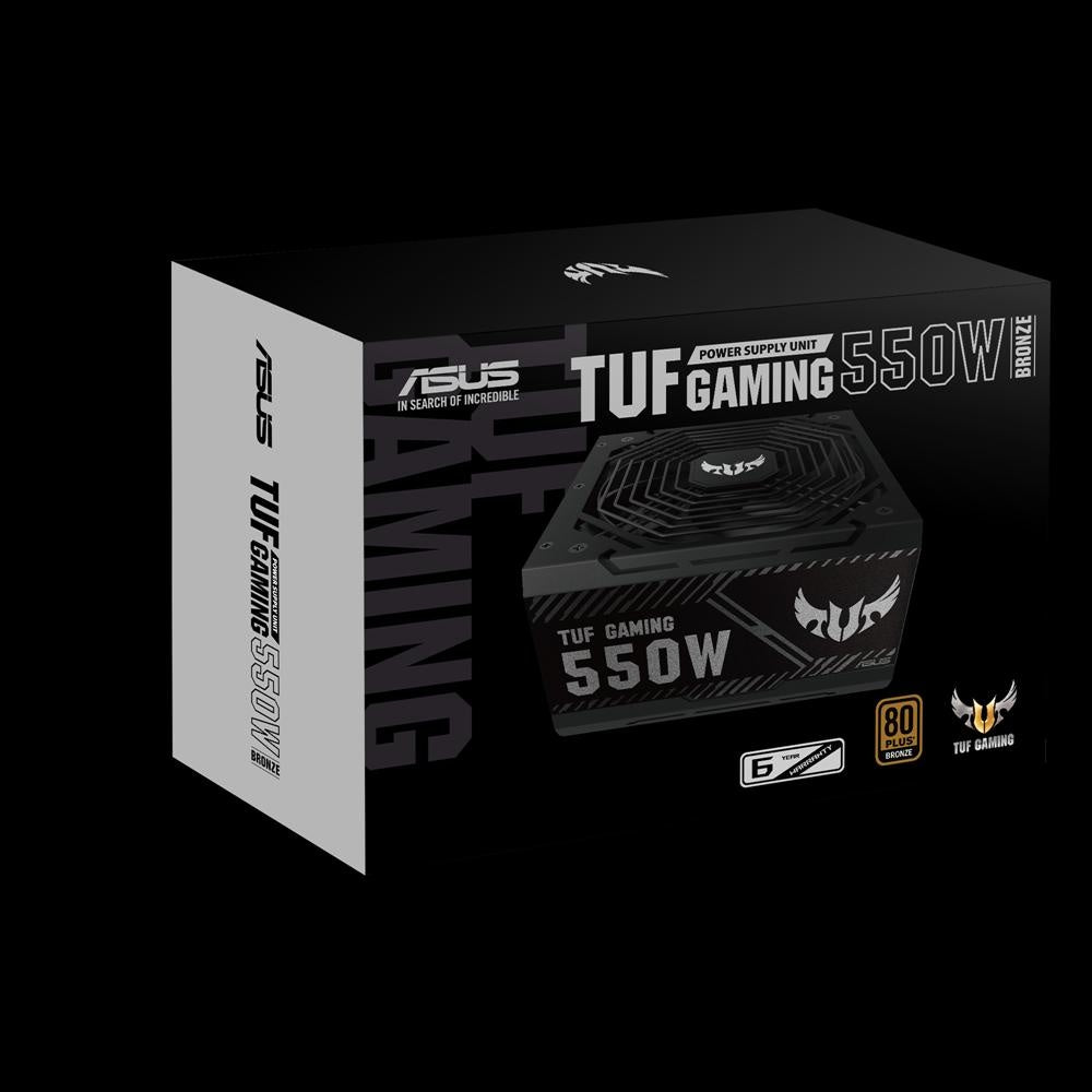 ASUS TUF-GAMING-550B 550W 80 PLUS Bronze ATX Power Supply, Dual Ball Fan Bearings, Axial-tech Fan Design, 0dB Technology ASUS
