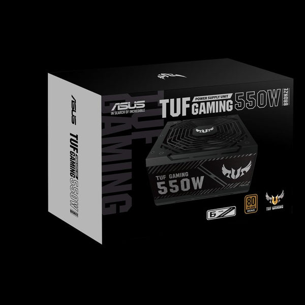 ASUS TUF-GAMING-550B 550W 80 PLUS Bronze ATX Power Supply, Dual Ball Fan Bearings, Axial-tech Fan Design, 0dB Technology ASUS