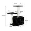 PaWz Cat Scratching Post Tree 0.6M Gym Home Condo Furniture Scratcher Pole Black Deals499