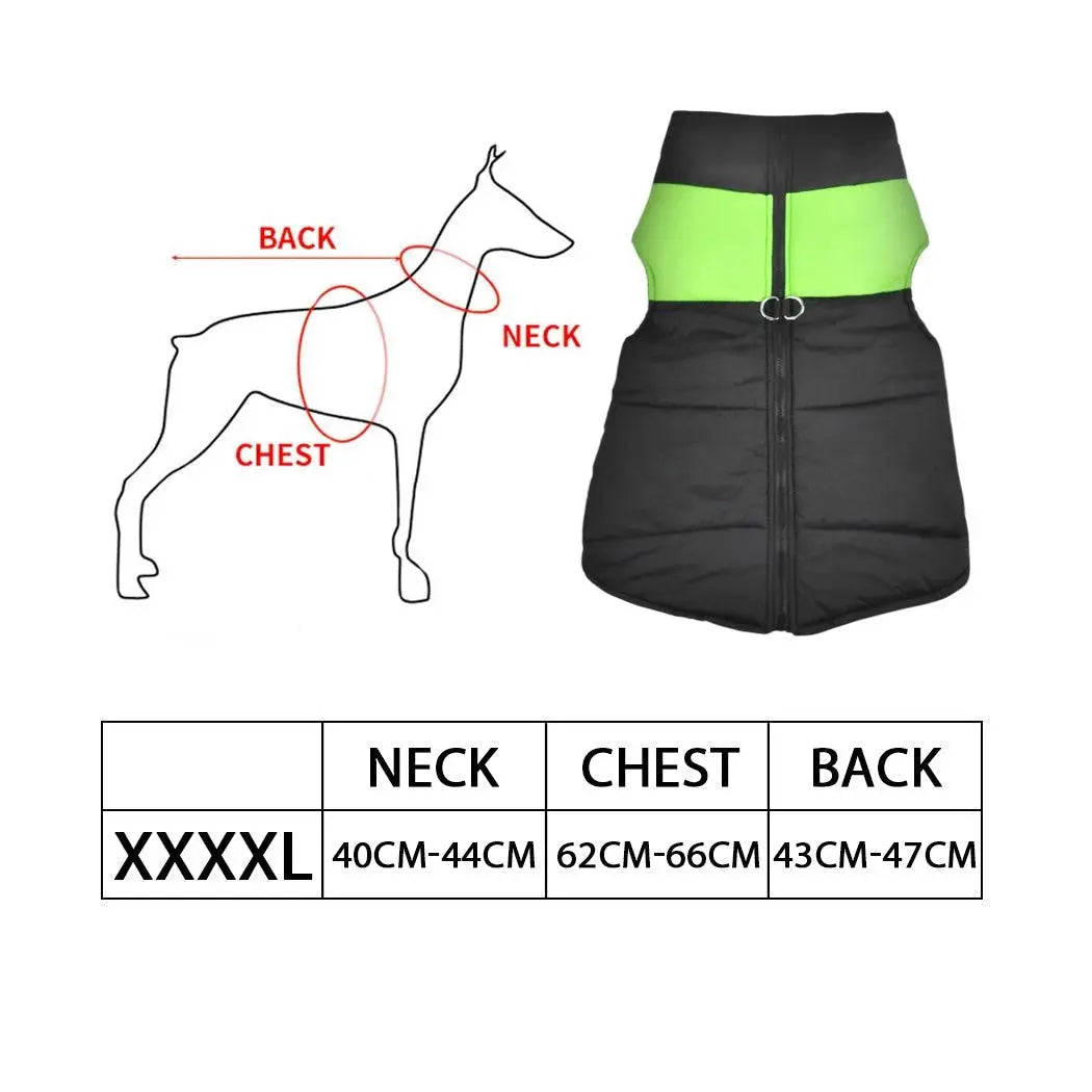 PaWz Dog Winter Jacket Padded Pet Clothes Windbreaker Vest Coat 4XL Green Deals499