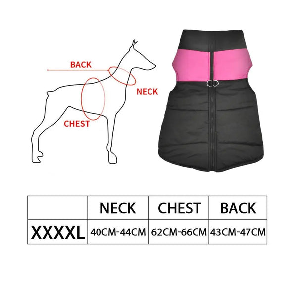 PaWz Dog Winter Jacket Padded Pet Clothes Windbreaker Vest Coat 4XL Pink Deals499