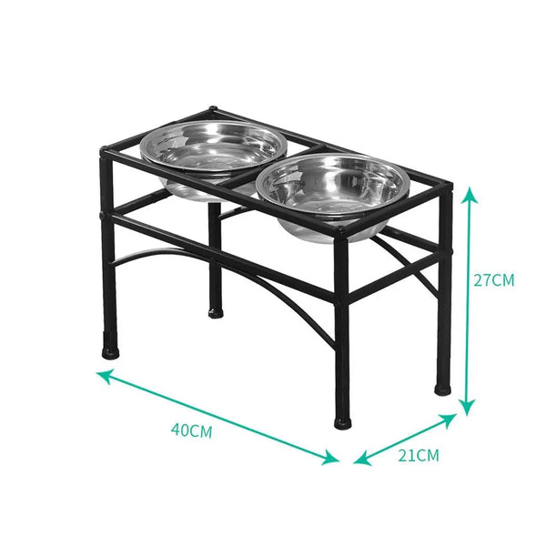 PaWz Dual Elevated Raised Pet Dog Feeder Bowl Stainless Steel Food Water Stand Deals499