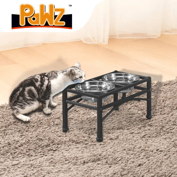 PaWz Dual Elevated Raised Pet Dog Feeder Bowl Stainless Steel Food Water Stand Deals499