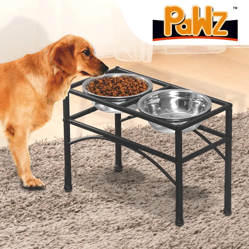 PaWz Dual Elevated Raised Pet Dog Puppy Feeder Bowl Stainless Steel Food Water Stand Deals499