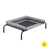 PaWz Heavy Duty Pet Bed Bolster Trampoline Dog Puppy Cat Hammock Mesh L Grey Deals499