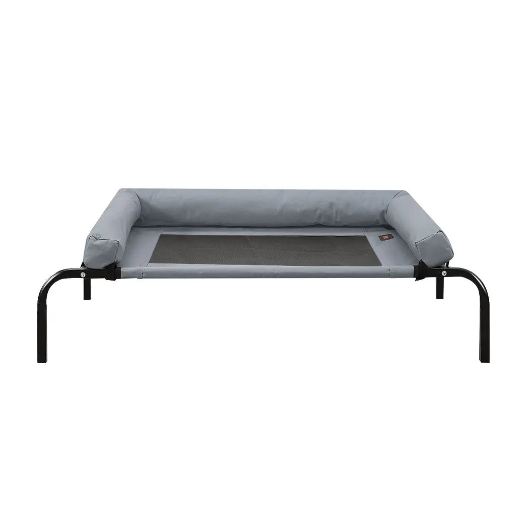 PaWz Heavy Duty Pet Bed Bolster Trampoline Dog Puppy Cat Hammock Mesh M Grey Deals499