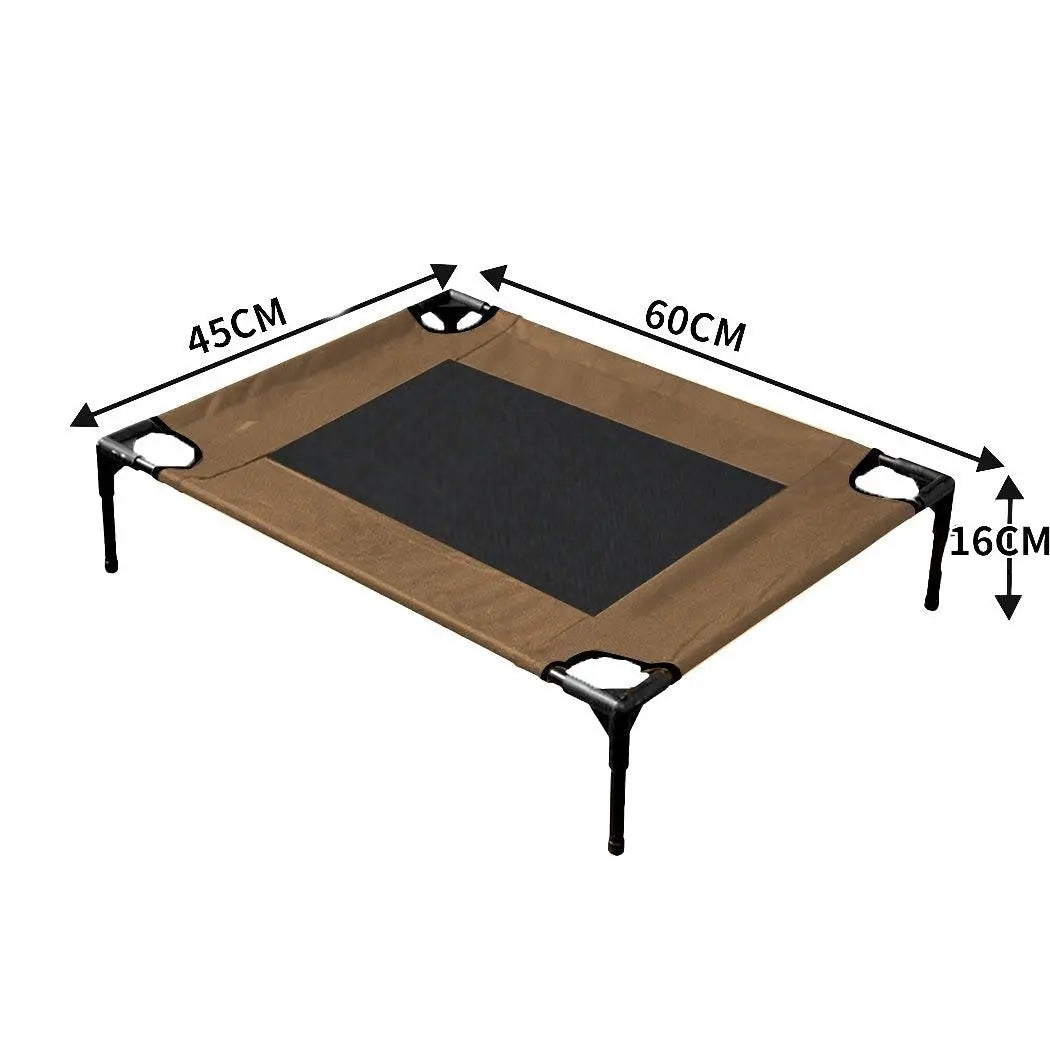 PaWz Heavy Duty Pet Bed Trampoline Dog Puppy Cat Hammock Mesh Canvas S Tan Deals499