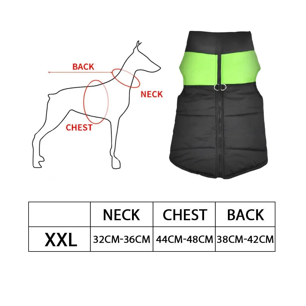 PaWz PaWz Dog Winter Jacket Padded Pet Clothes Windbreaker Vest Coat 2XL Green Deals499