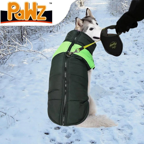 PaWz PaWz Dog Winter Jacket Padded Pet Clothes Windbreaker Vest Coat 2XL Green Deals499
