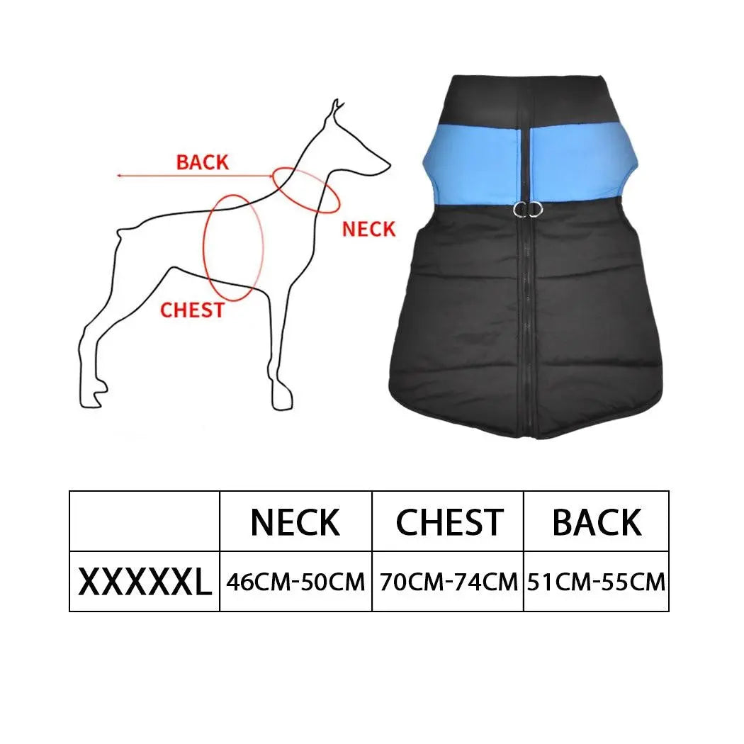 PaWz PaWz Dog Winter Jacket Padded Pet Clothes Windbreaker Vest Coat 5XL Blue Deals499