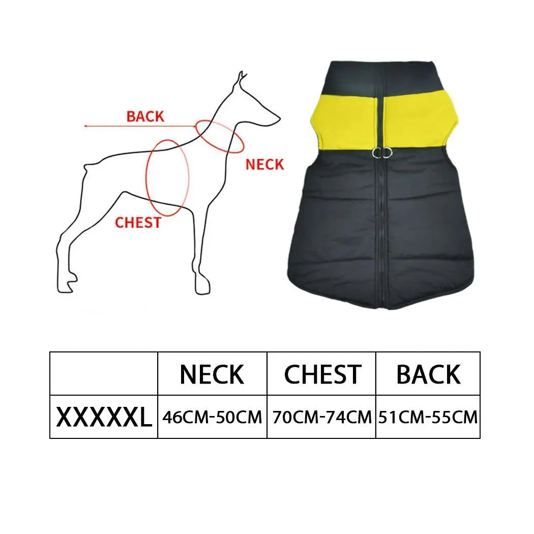 PaWz PaWz Dog Winter Jacket Padded Pet Clothes Windbreaker Vest Coat 5XL Yellow Deals499