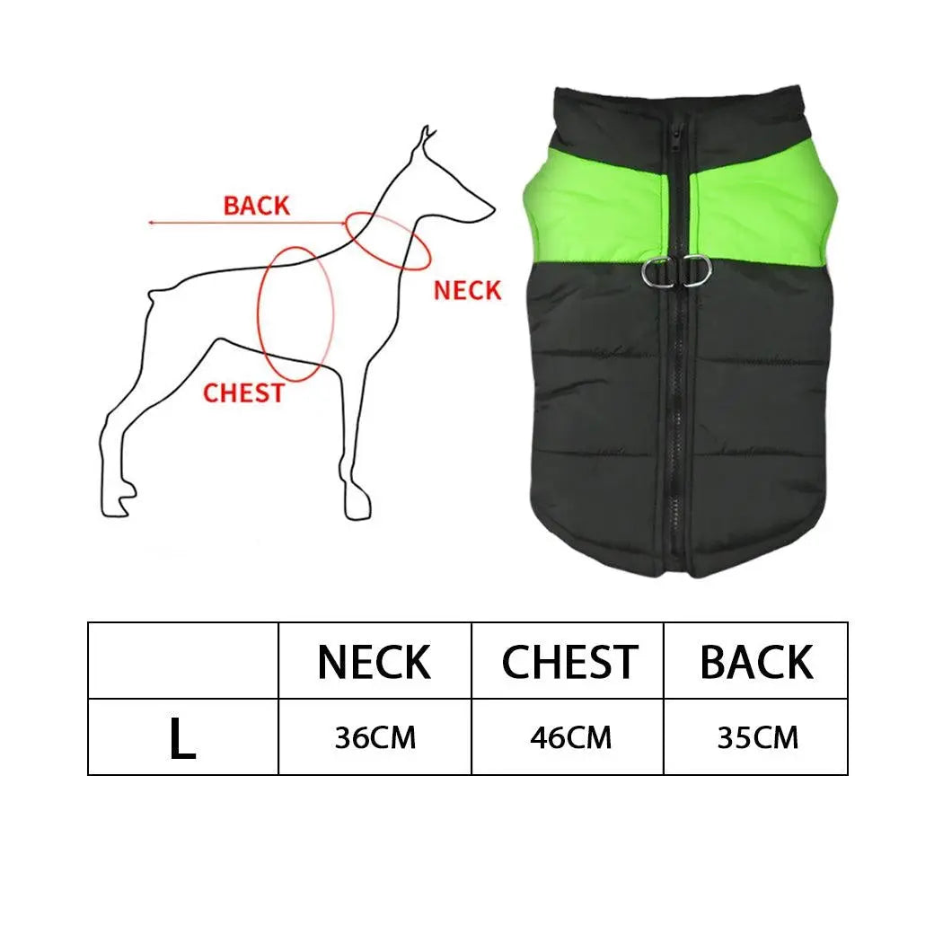 PaWz PaWz Dog Winter Jacket Padded Pet Clothes Windbreaker Vest Coat L Green Deals499