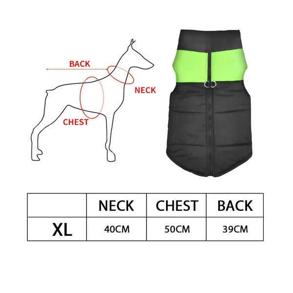 PaWz PaWz Dog Winter Jacket Padded Pet Clothes Windbreaker Vest Coat XL Green Deals499