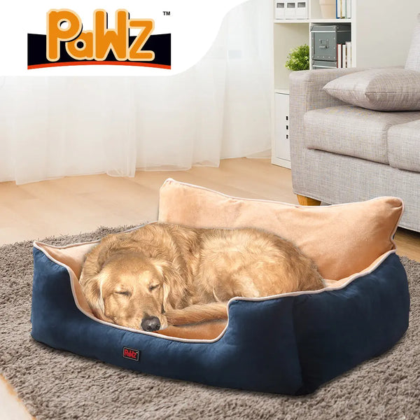 PaWz Pet Bed Dog Mattress Bedding Calming Beds Soft Cushion Puppy Pillow Blue Deals499