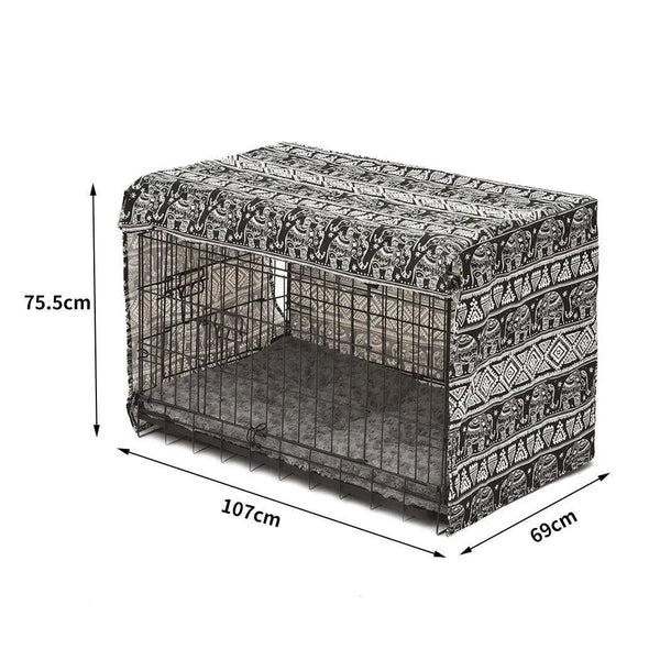PaWz Pet Dog Cage Crate Metal Carrier Portable Kennel With Bed Cover 42" Deals499