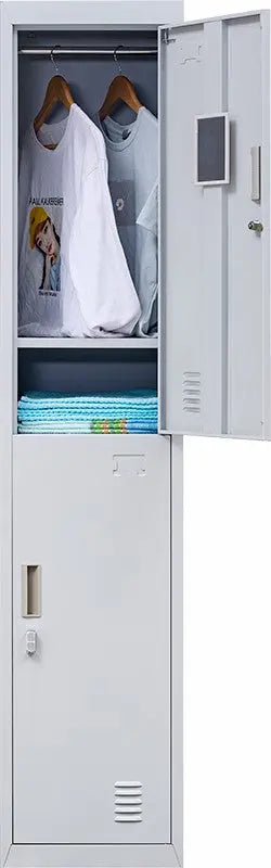 Padlock-operated lock 2-Door Vertical Locker for Office Gym Shed School Home Storage Grey Deals499