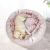 Pet Bed Cat Dog Donut Nest Calming Mat Soft Plush Kennel Pink L Deals499