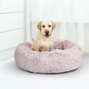 Pet Bed Cat Dog Donut Nest Calming Mat Soft Plush Kennel Pink L Deals499