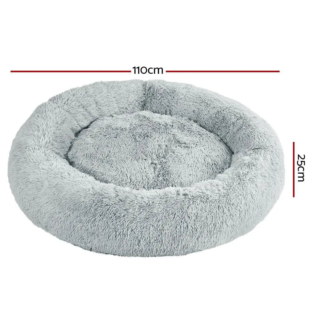 Pet Bed Dog Cat Calming Bed Extra Large 110cm Light Grey Sleeping Comfy Washable Deals499