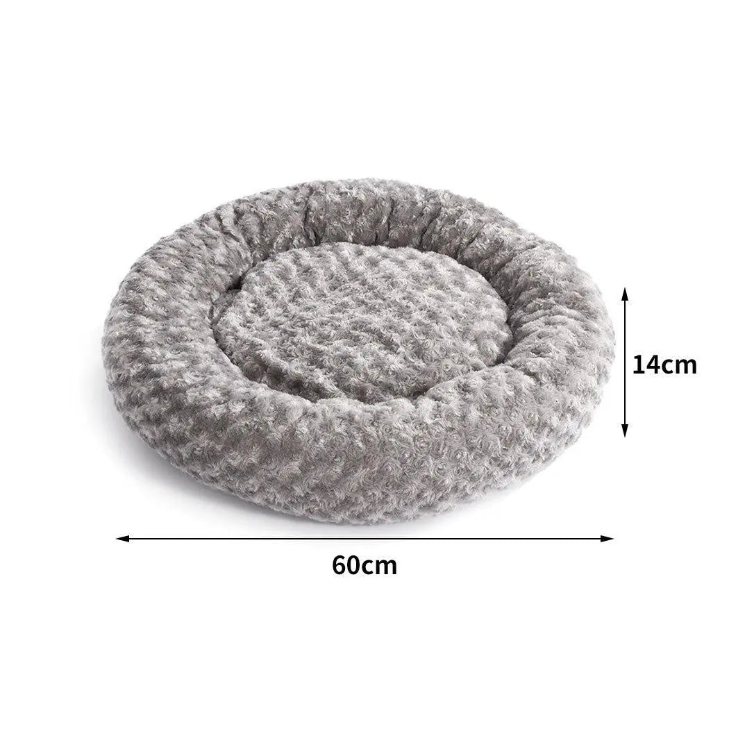 Pet Bed Dog Cat Nest Calming Donut Mat Soft Plush Kennel Cave Deep Sleeping M Deals499