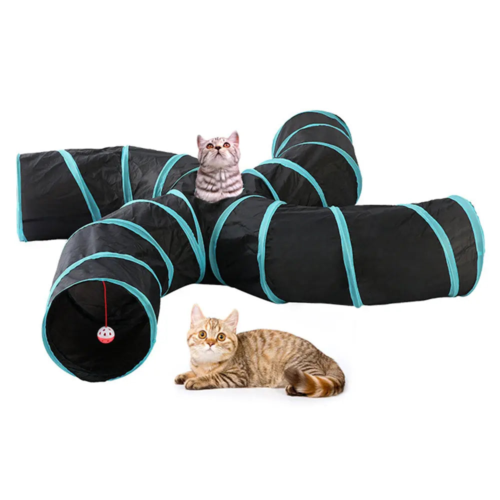 Pet Cat Kitten Puppy 4-Way Tunnel Play Toy Foldable Funny Exercise Tunnel Rabbit Deals499