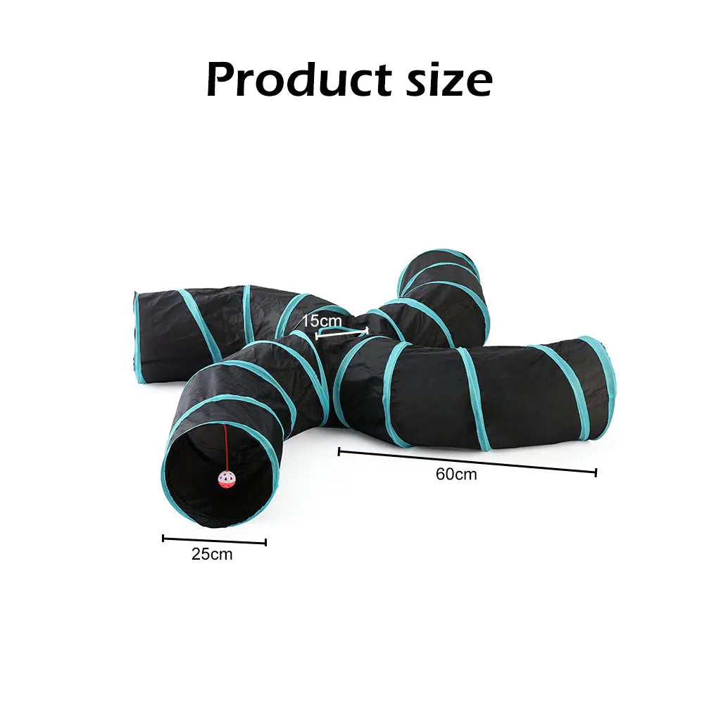 Pet Cat Kitten Puppy 4-Way Tunnel Play Toy Foldable Funny Exercise Tunnel Rabbit Deals499