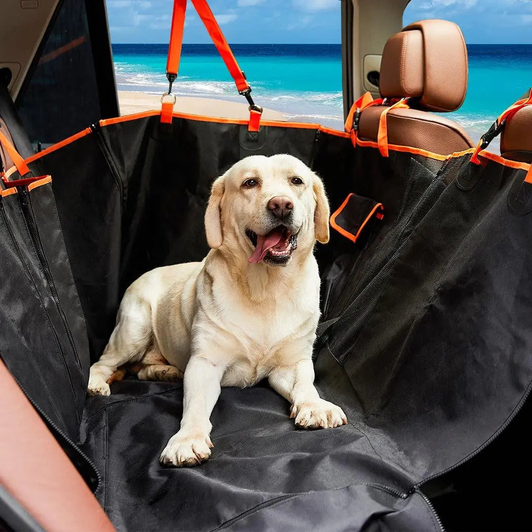 Pet Seat Cover Cat Dog Car Hammock Nonslip Premium Waterproof Back Zipper Black Deals499