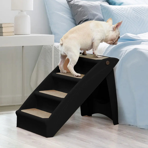 Pet Stairs Ramp Steps Portable Foldable Climbing Ladder Soft Washable Dog Black Deals499